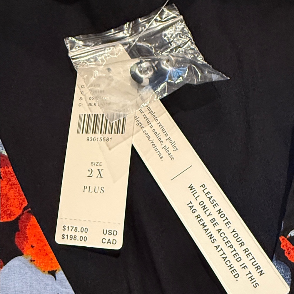 Anthropologie Floral Dress - Black, White, Orange, Red - Picture 11 of 11